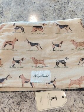 Harry Barker Beige & Brown Cross-Stitch Dog Bed Cover